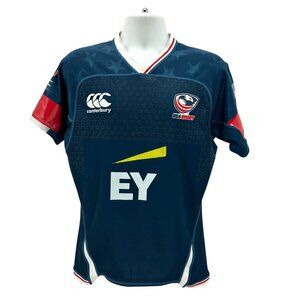 Canterbury Mens Large Jersey USA Rugby Vapodri Alternate Pro Blue Red White